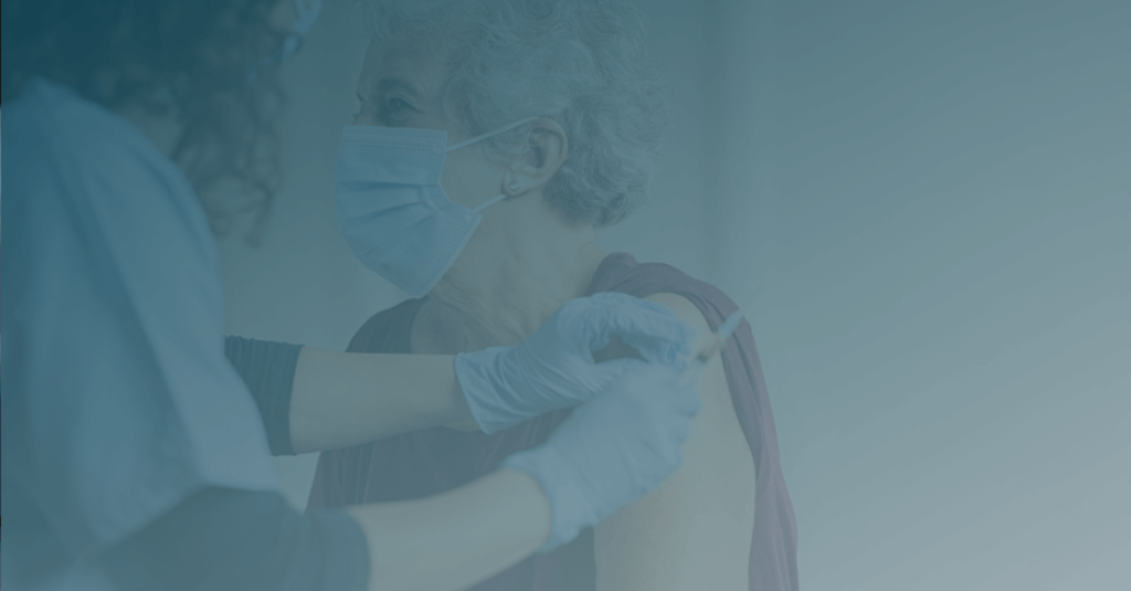 Global vaccination and recovery. Women getting a vaccine.